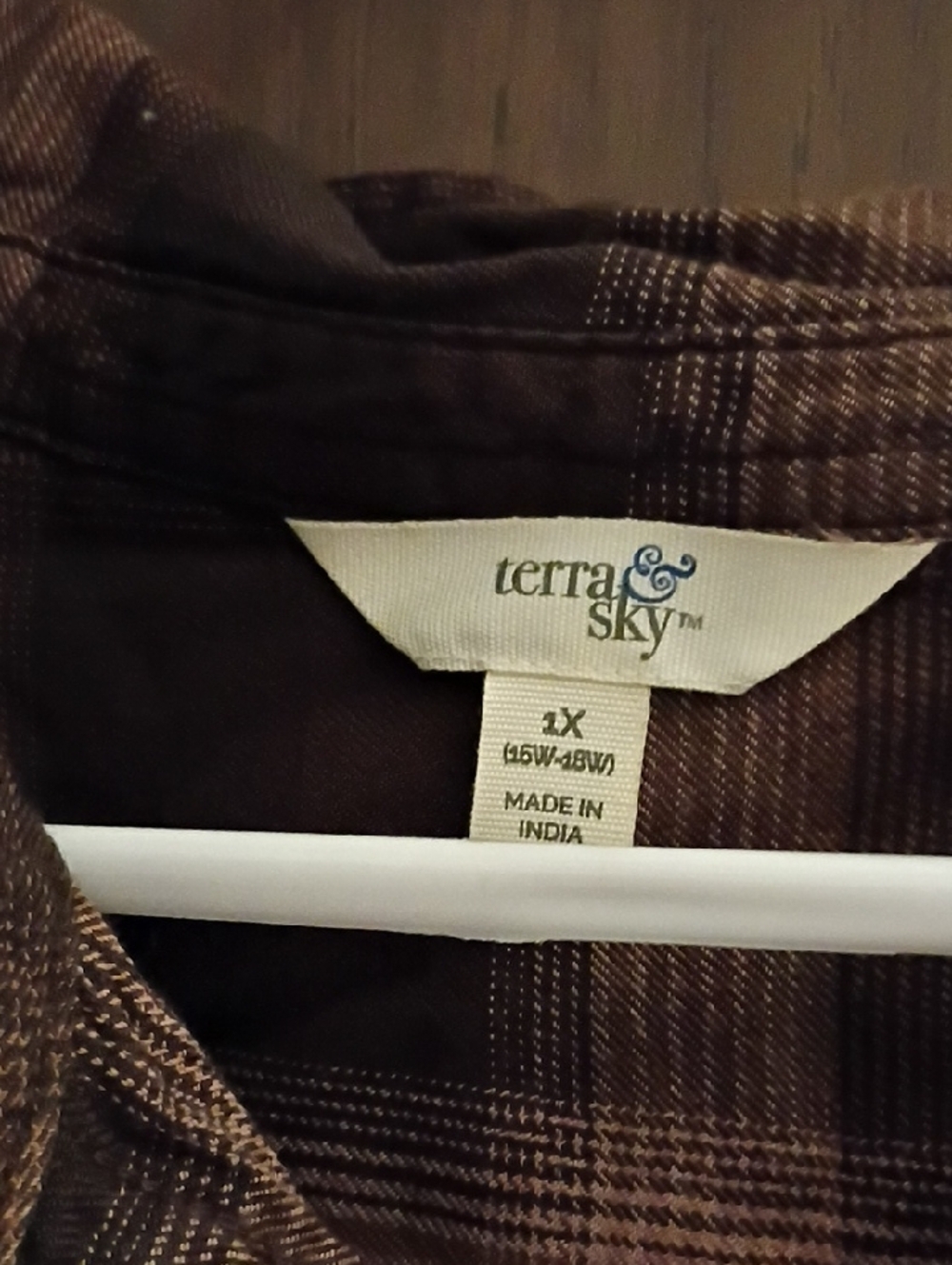 Terra & Sky Brown and Black Plaid Button-Down Shirt - Picture 3 of 4